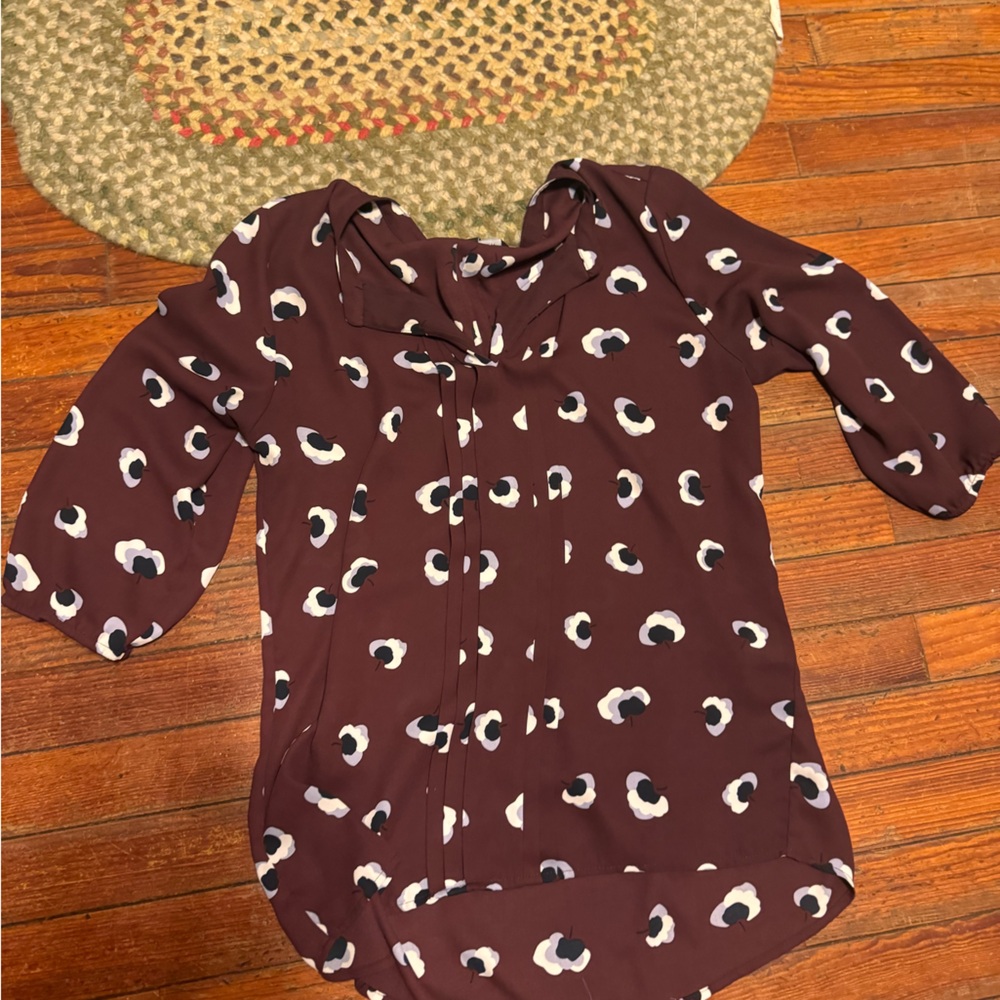 Chic Nation Maroon and White Blouse